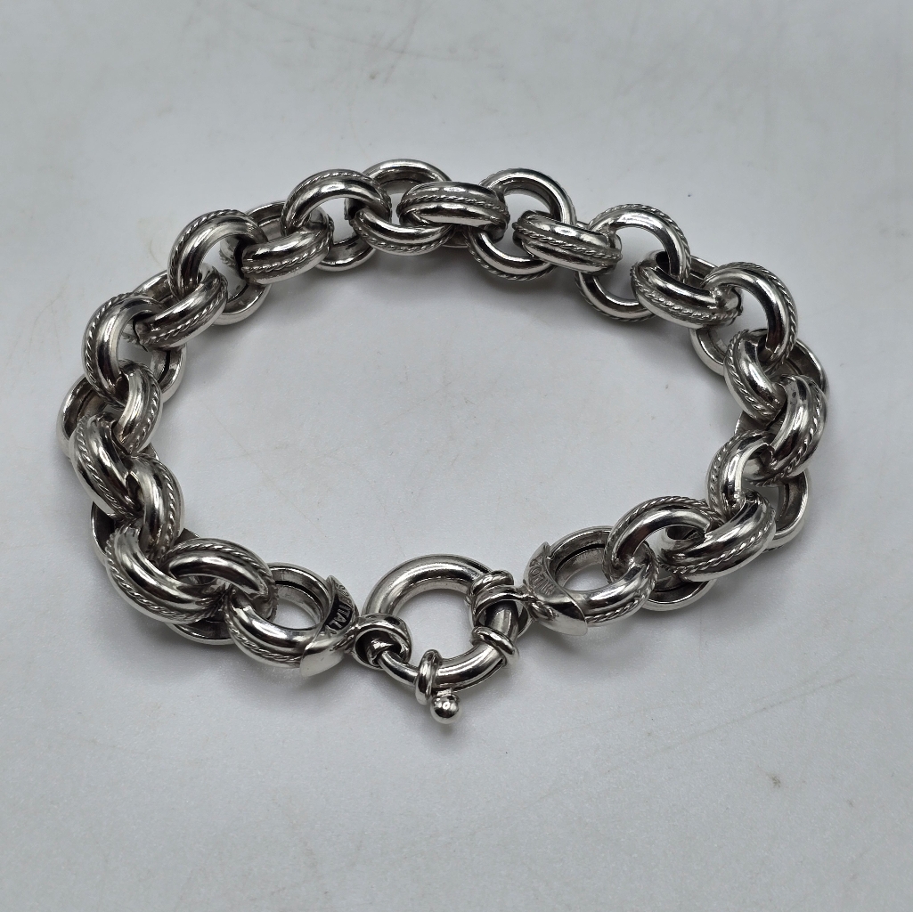 Vintage Milor Sterling Silver Rolo Chain Link Bracelet 8 150$